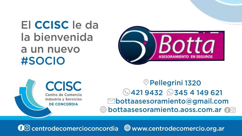 El CCISC le da la bienvenida a Botta Asesoramiento en Seguros 