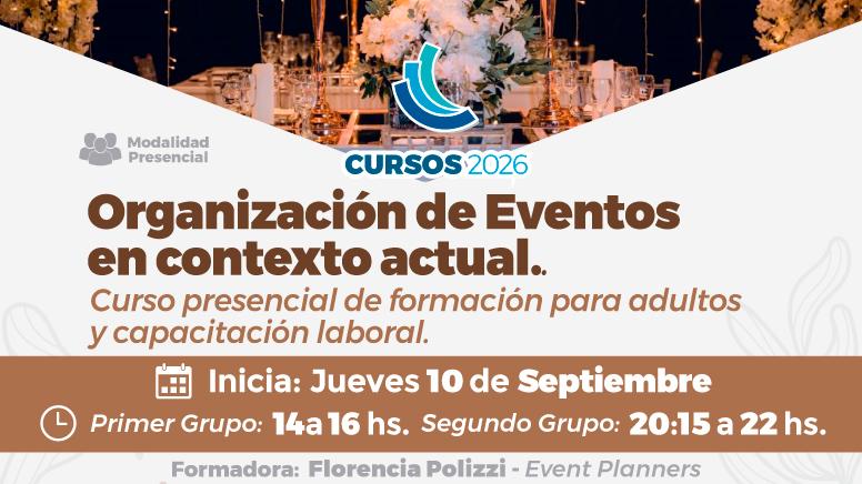 Organización de eventos: curso taller presencial  
