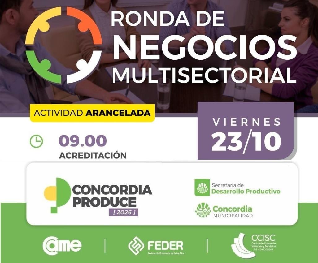 Apertura de inscripciones a la Ronda de Negocios Concordia Produce 2026